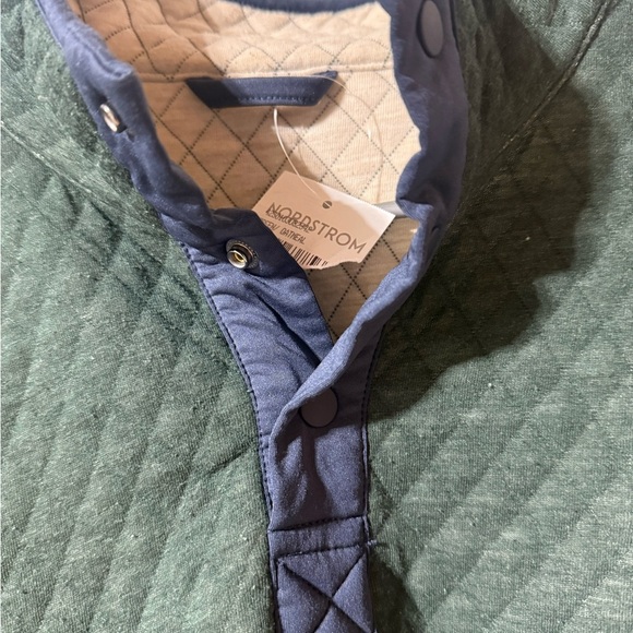NWT Marine Layer Corbet Quilted 1/4 Button Pullover Green Oatmeal Size XL. - Picture 7 of 7